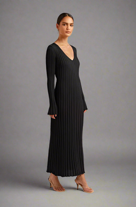Serene Ribbed Knit Maxi Dress
