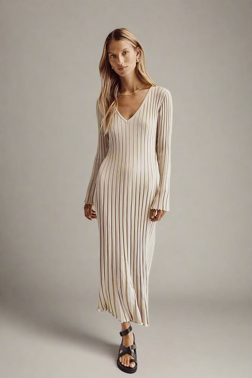 Serene Ribbed Knit Maxi Dress
