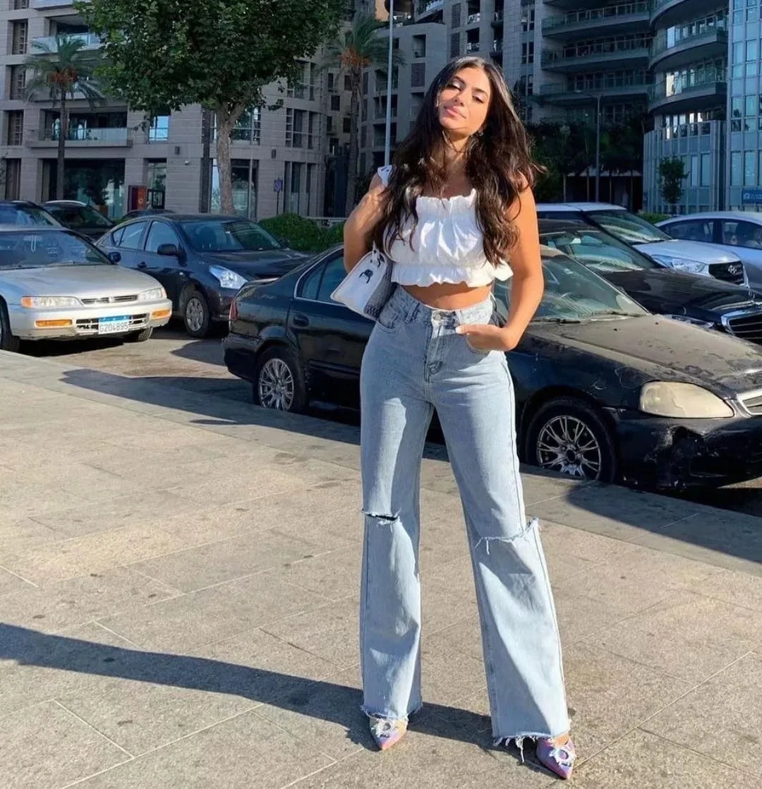 Undone Edge Flare Jeans